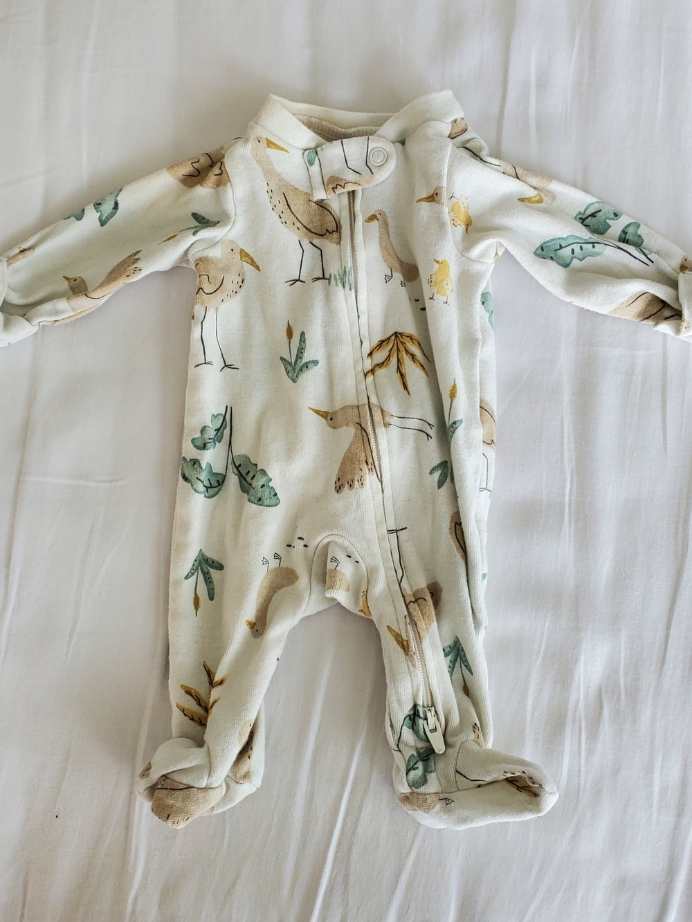 Carter's Bird-Print Footed One-Piece Onesie for Baby